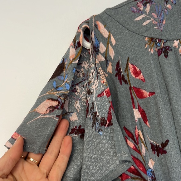 Lulus Fiorire slate blue floral day dress, size small - Picture 6 of 13